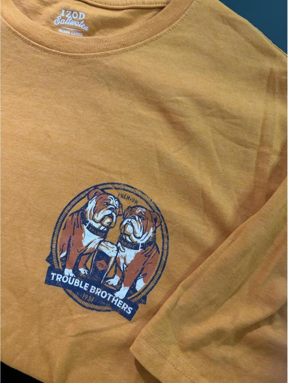 Trouble Brothers Brew Izod Men's Copper/Dark Yellow T shirt